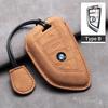 Suede Leather Car Key Case Cover Shell Fob For BMW X1 X3 X5 X6 X7 1 3 5 6 7 Series G20 G30 G11 F15 F16 G01 G02 F48 Car stickers x3