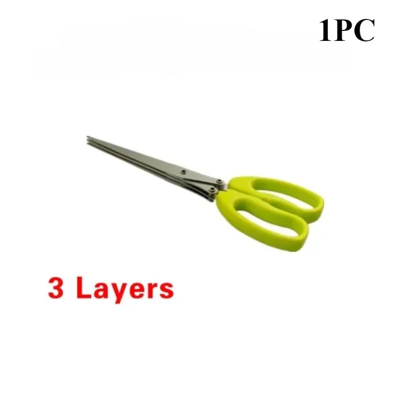 Multipurpose Cutting Shears with Stainless Steel 3/5 Layer Herb Stripper Kitchen Scissors Pepper Herb Scissors Shredded Chopped