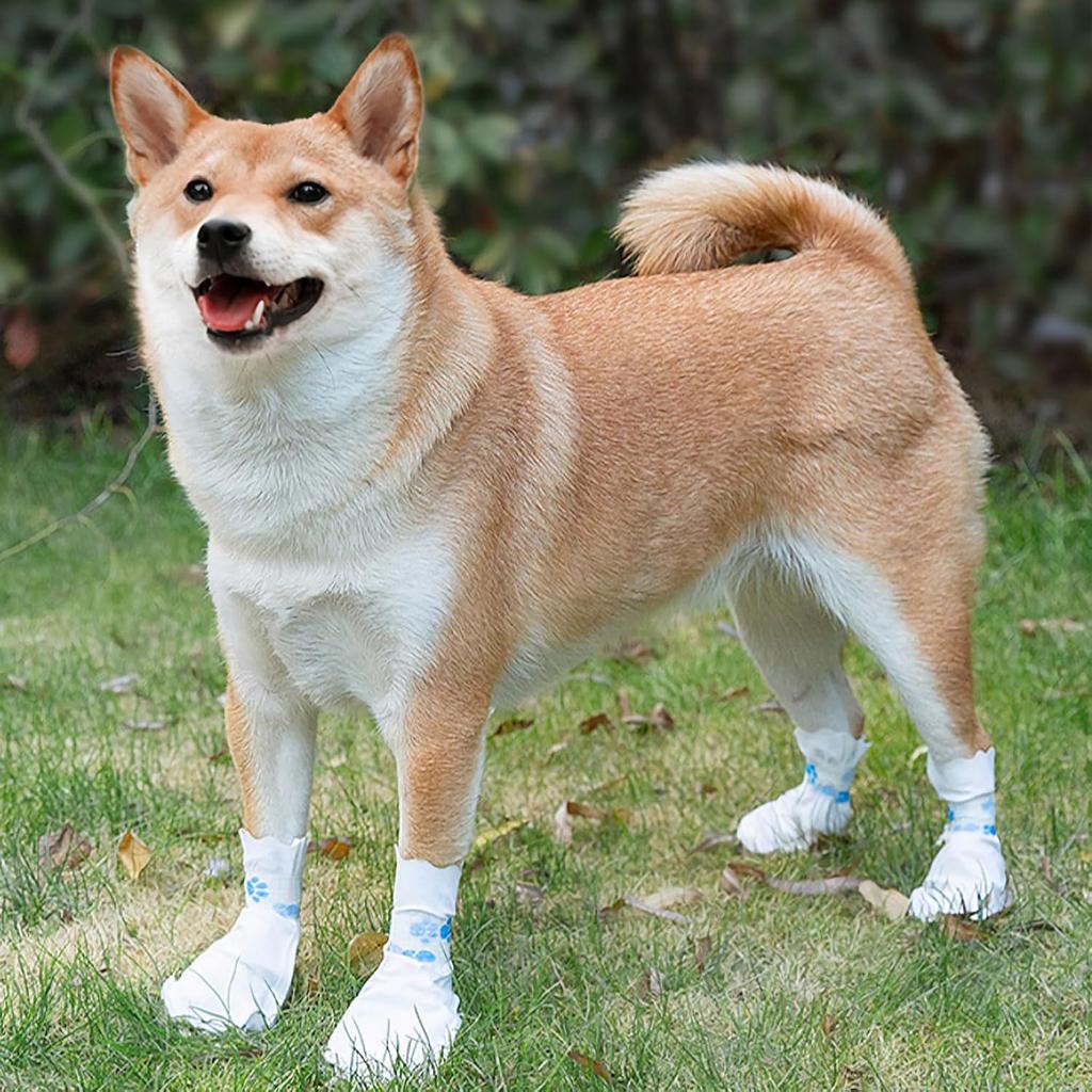 Disposable Dog Boots for Paw Protection,40Pcs Pet Booties Waterproof and Breathable with Adjustable Bandage,Pet Feet Covers,Paw Protectors for Small