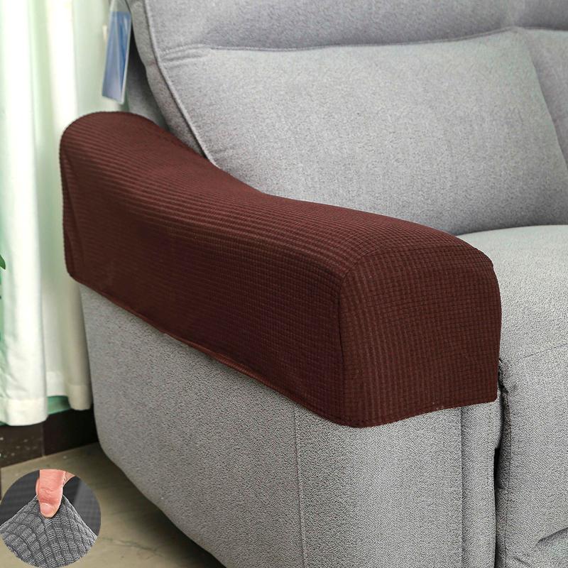 2 PCS Solid High Quality Removable Armrest Covers Furniture Stretchy Chair Sofa Couch Arm Protector Home & Living Furniture