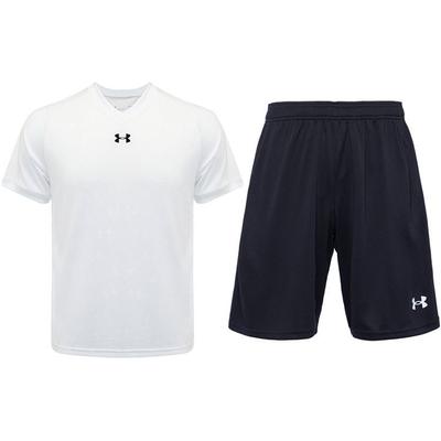 Logo Print Breathable Knitted Short Sleeve T-Shirt Basketball Training Shorts Casual Sports Set Men Sets 21500531-100+21500201-001