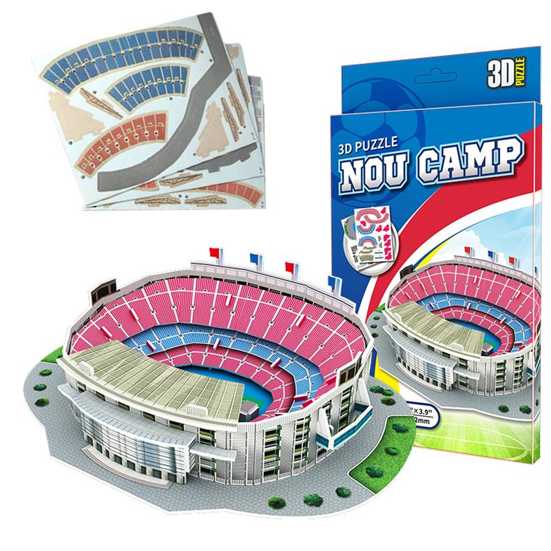 Miniaturowe boisko piłkarskie 3D Model do samodzielnego montażu Modele słynnych stadionów Świata Zabawki Perferyjne do gry w piłkę Nożną Zabawki dla fanów Prezenty TMZ