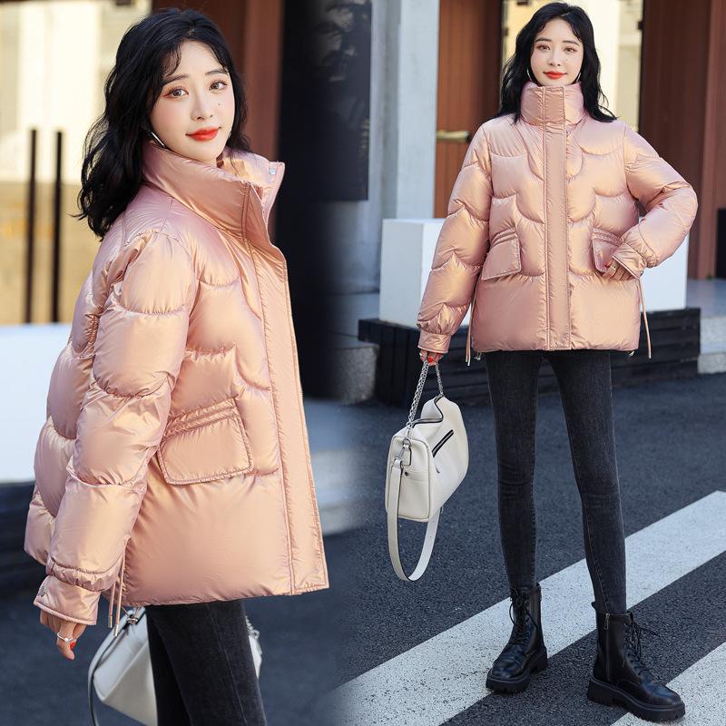 Winter New PU Glossy  Clothes Women's Short Thickened Student Women's Clothes  Jacket Bread Clothes