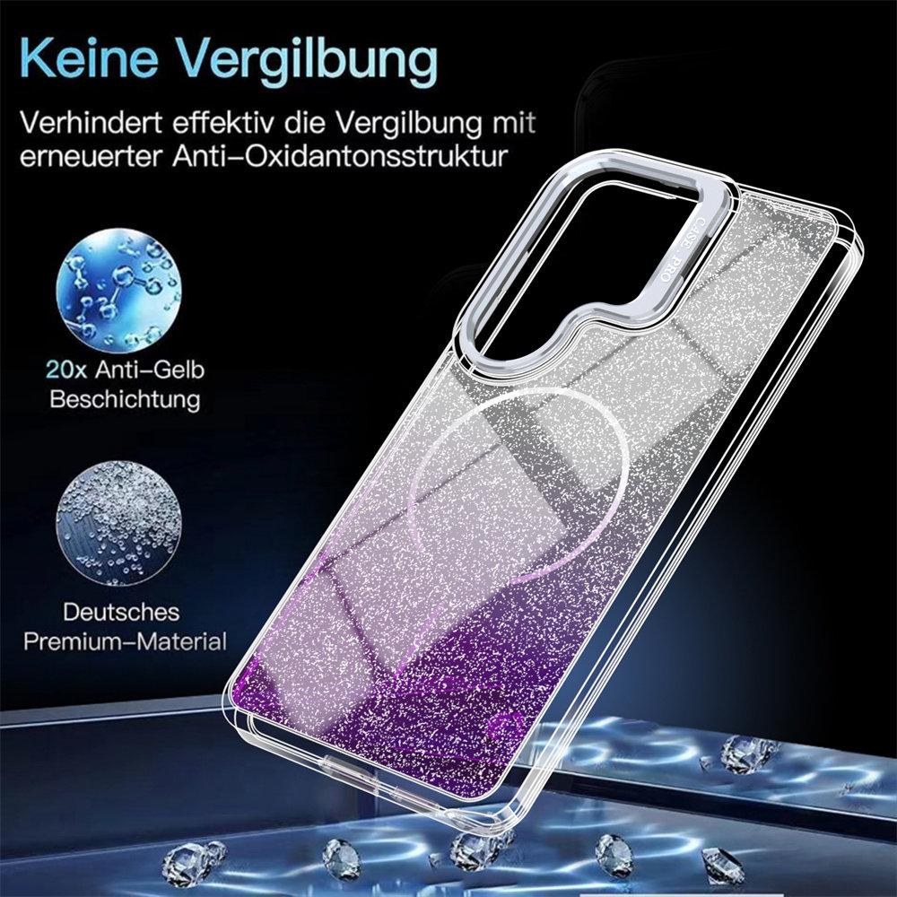 Glitter Gradient for Magsafe Bracket Case for Samsung Galaxy S26 Ultra S25 Plus S24 FE A56 A37 A17 Magnetic Holder Stand Cover