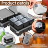 6 Pcs Silicone Ice Cube Tray 4/6 Grid Ice Cube Trays with Removable Lids Stackable Ice Cube Making Mold for Kitchen Accessories