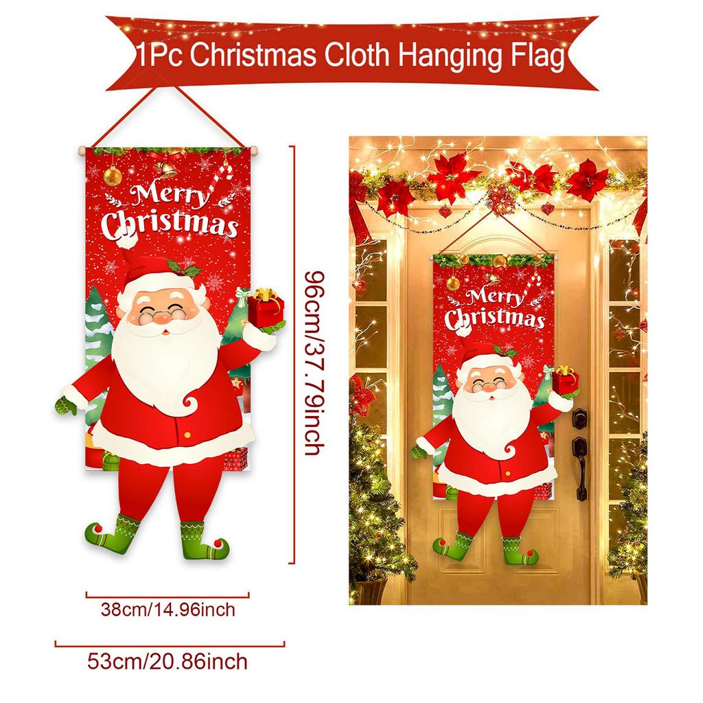2025 Christmas Hanging Flag Banner Christmas Decorations For Home ,Christmas Door Ornaments Santa Claus Snowman Gifts