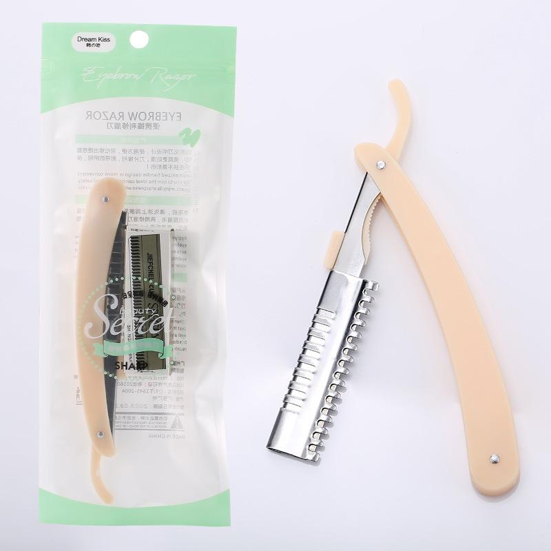 

Складной нож для стрижки бровей из нержавеющей стали, острый и сменный, в комплект входит 10 лезвий для стрижки бровей.