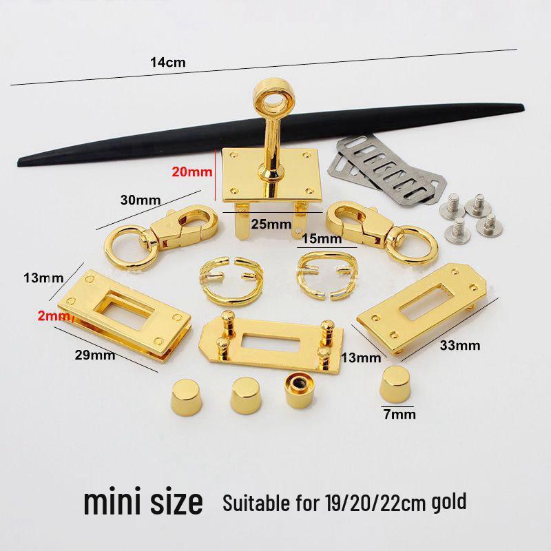 Handgefertigtes Kelly Bag Hardware-Set, Zinklegierung beige