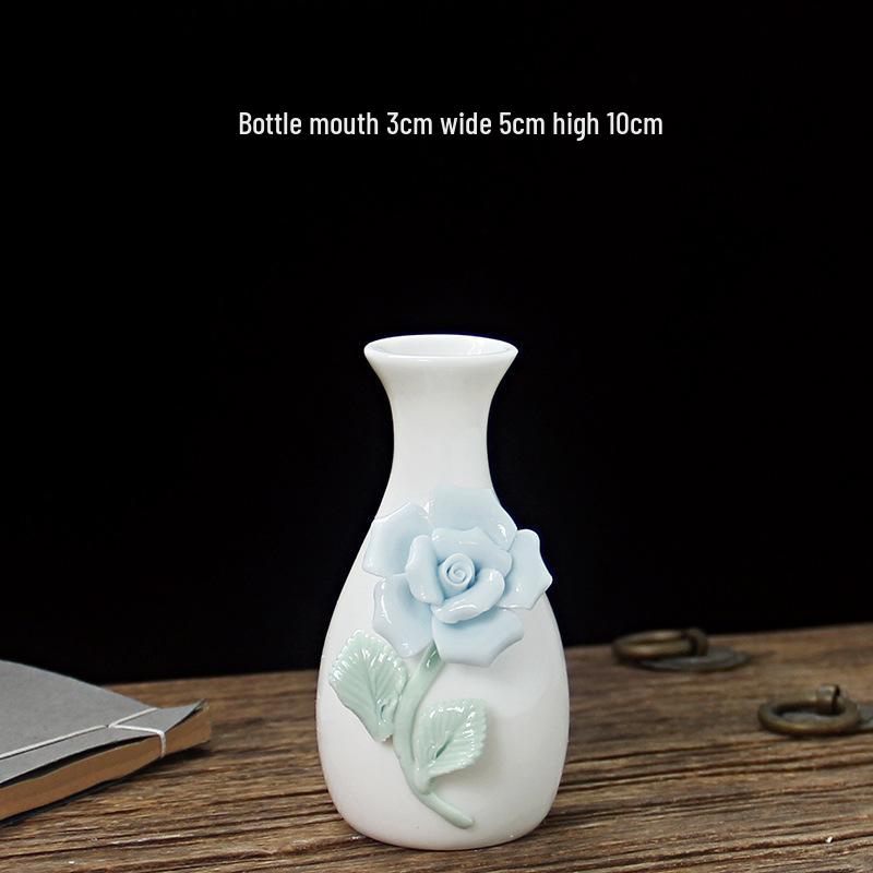 Handcrafted Ceramic Mini Vase for Fresh Flowers - Colorful Desktop Ornaments