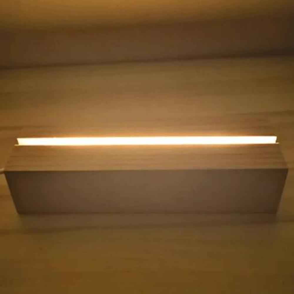 New Durable 2Pcs 3W Rectangle LED Light Display Base Wooden Stand Wood Night Lights