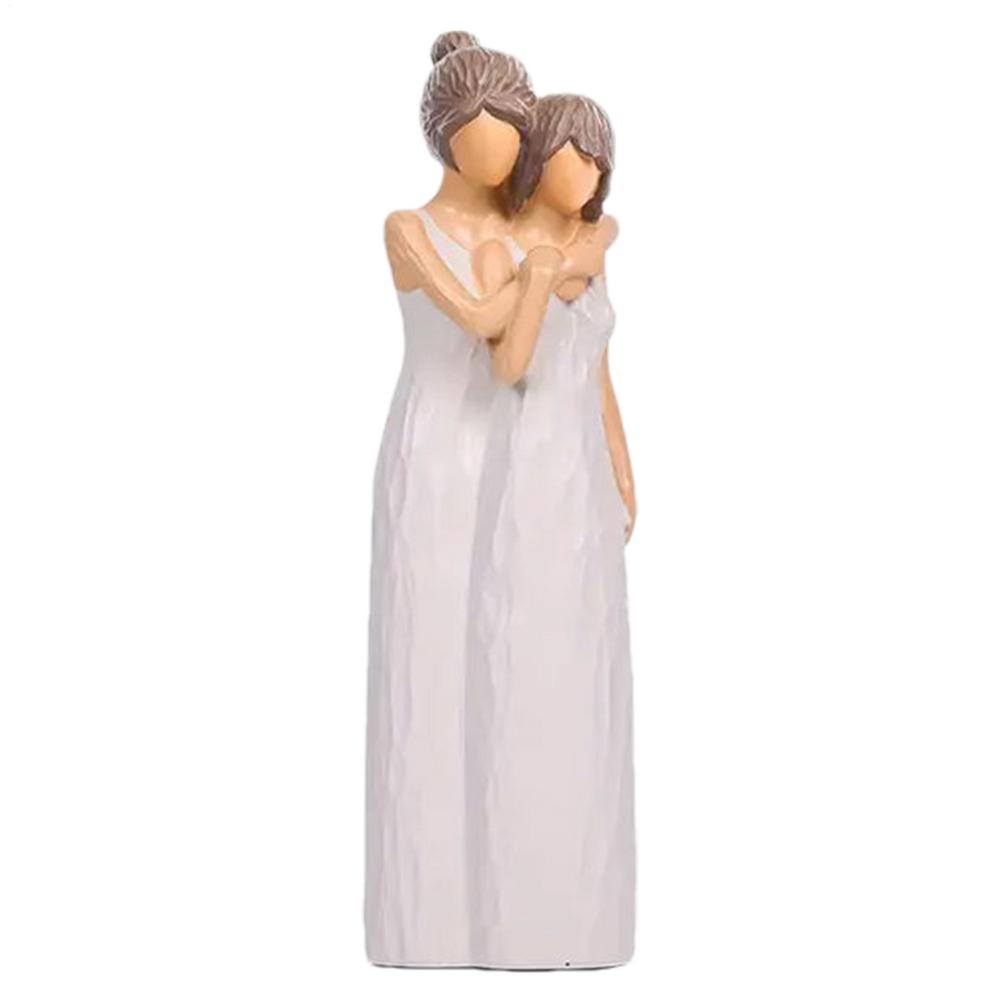Mother and Daughter Statue Mother Daughter Hugging Hand Painted Figurine Statues Meaningful Family Moments for Home Bedroom