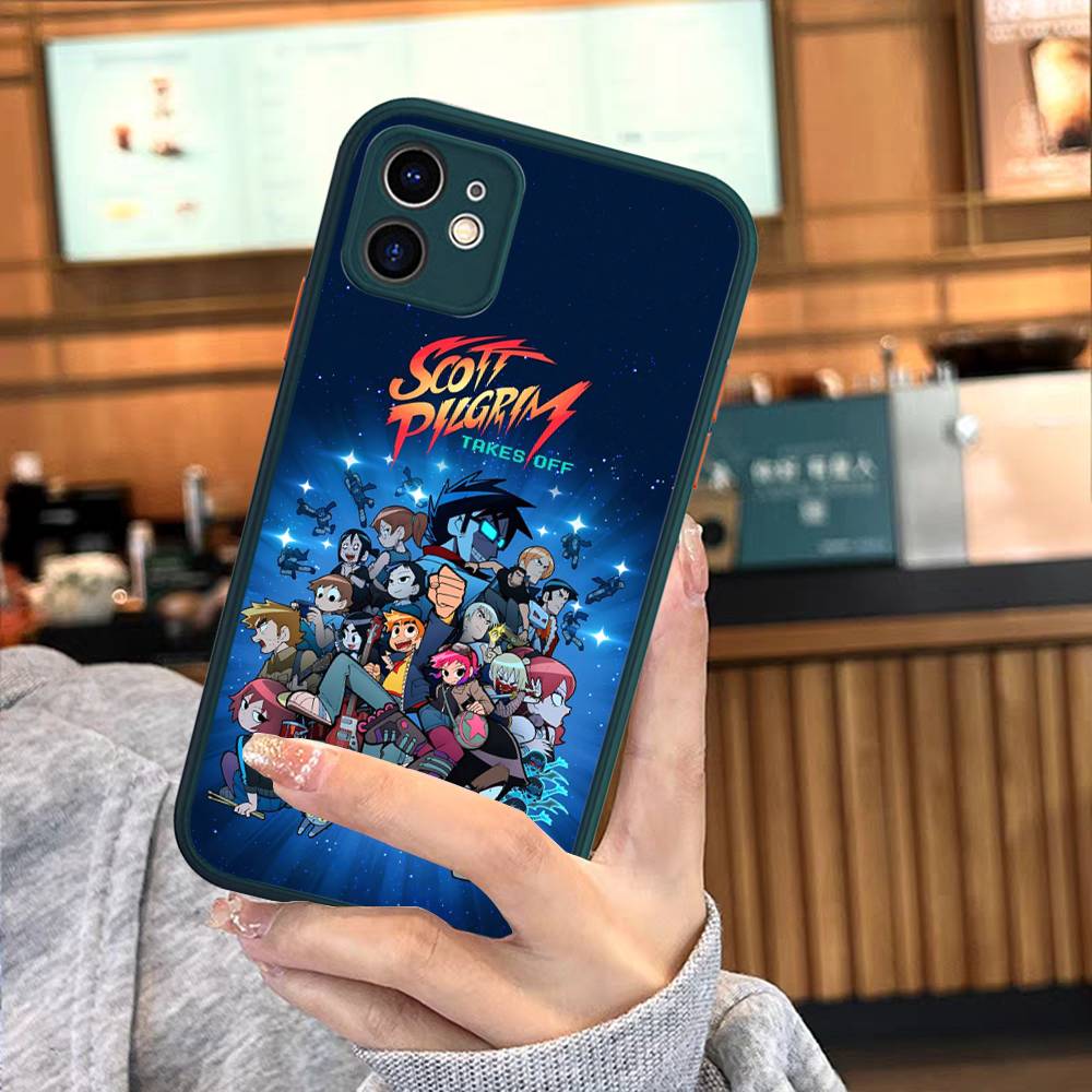 S-Scott Pilgrim Silicone Case For iPhone 16 15 14 13 12 11 Pro Max Plus X XS MAX Shockproof Matte Cover