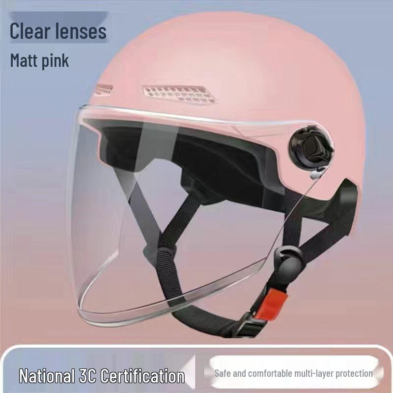 Four Seasons Lightweight Breathable Sun Protection Helmet for Electric Scooters, Motorcycles, and Bicycles - Unisex Summer Classic Half Helmet.
