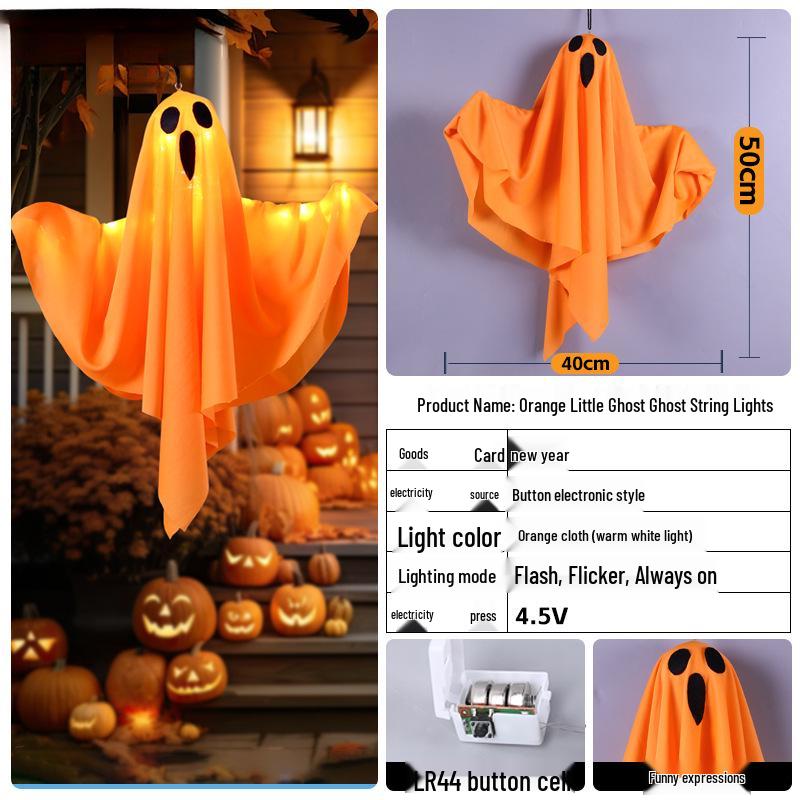 Glowing Ghost Lantern Pendant for Spooky Halloween Outdoor Decoration