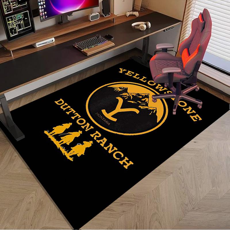 Yellows-tone Dutton Ranch Carpet, Chair Rug,Rug for Office Bedroom Living Rooms, Doormat Decor Fan Gift Christmas Gift
