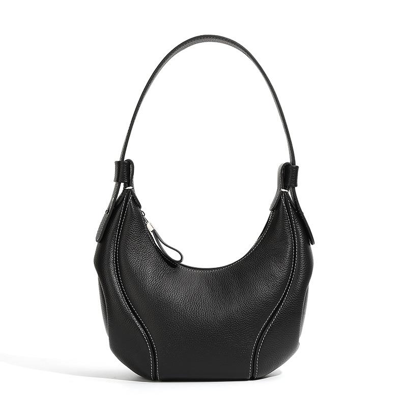 Baseball Underarm Bag, Women's Niche Retro Crescent-shaped Single-shoulder Crossbody Bag, Leather Women's Bag