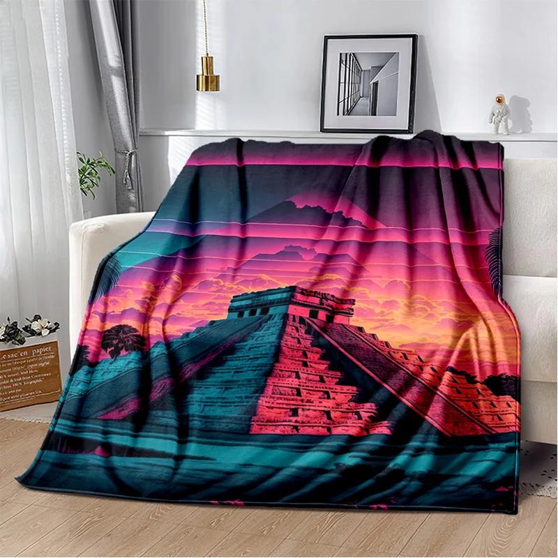 Ägyptische Pyramide Berühmte Architektur Decke, Weiche Überwurfdecke für Zuhause Schlafzimmer Bett Sofa Picknick Reise Ruheabdeckung Decke Kinder
