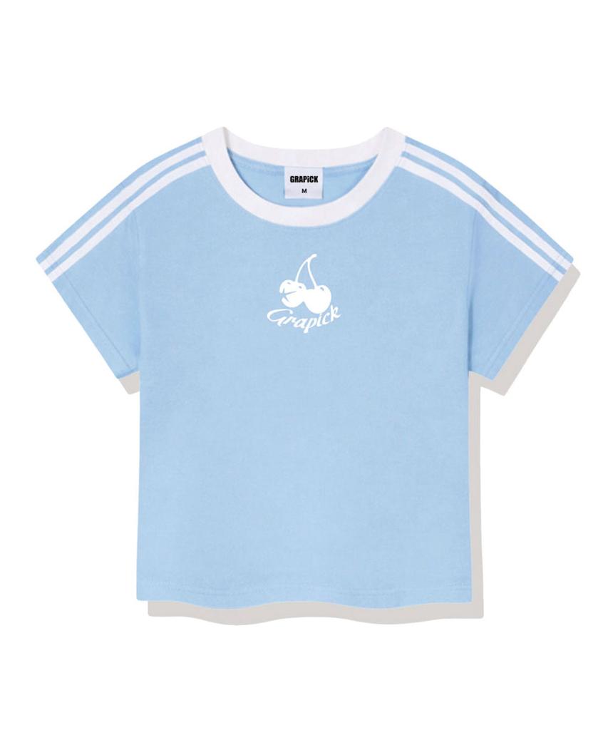 Geulapig Cherry Pick Semi-Crop Track Short Sleeve T-Shirt 6 Colors [Grse_6003]