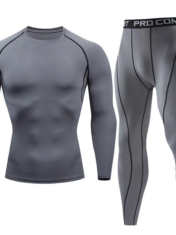 Men's 2025 Summer Outdoor Sports Long Sleeve Tight Fit Running & Cycling Set