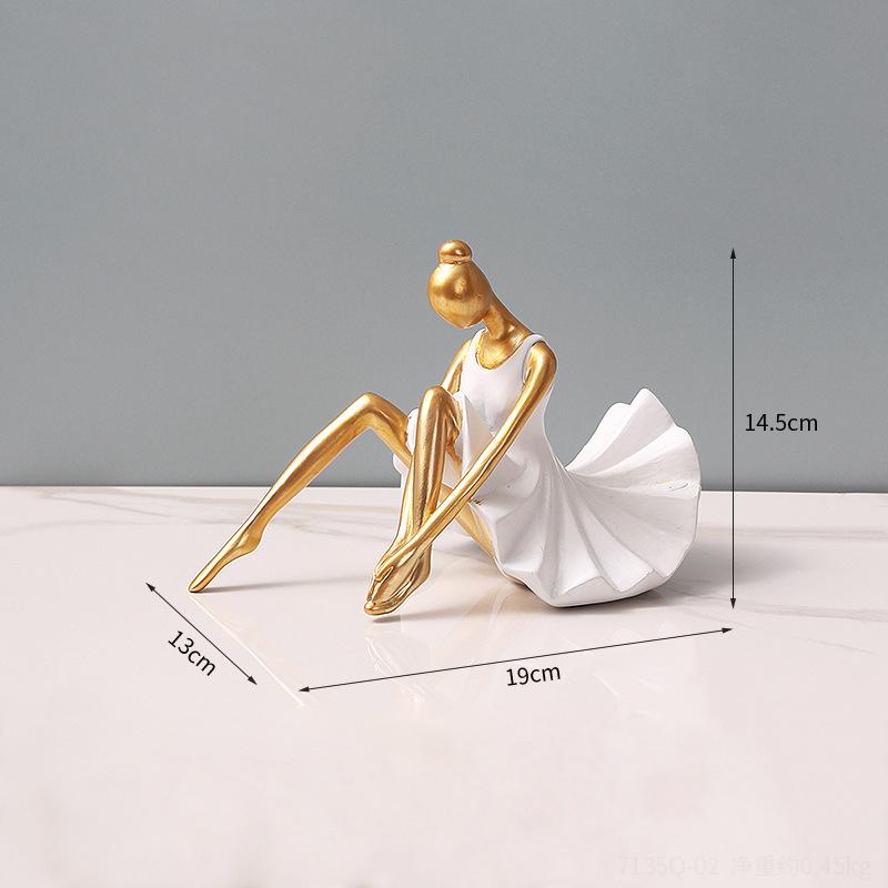 Modern Creative Ballet Dancer Girl Figure Resin Ornaments Children's Room Figurines Decoration Home Office Desk Sculpture Crafts