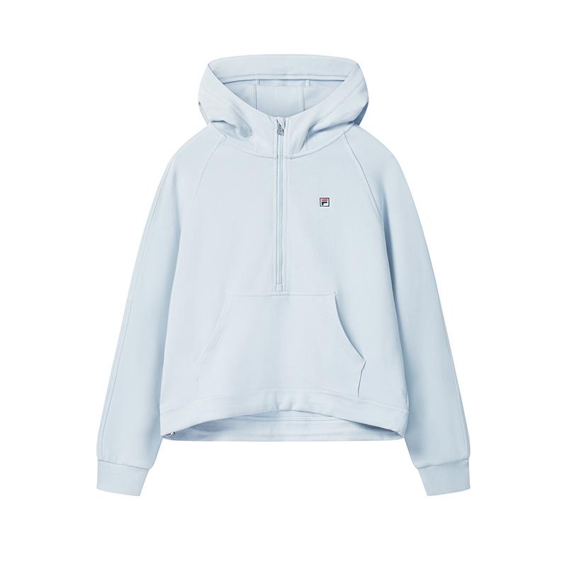 

Fila Наследие Модный Свежий Мягкий Структурированный Худи Оверсайз на Молнии до Середины Бедра Женские худи F11W548217FLB M