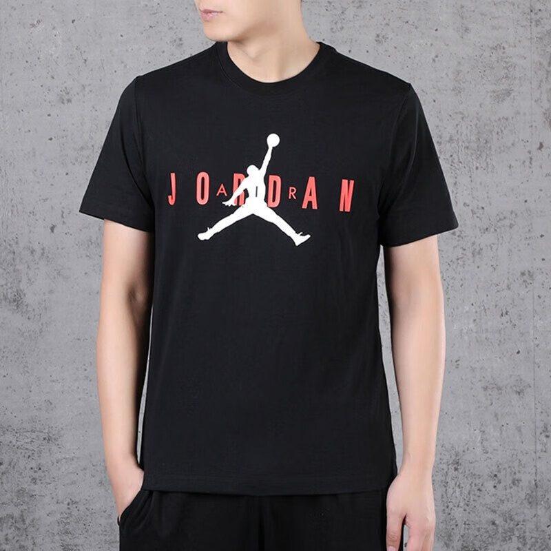 Jordan Wordmark T Shirts Men's Crew Neck Moderate Straight Fit CK4213-010