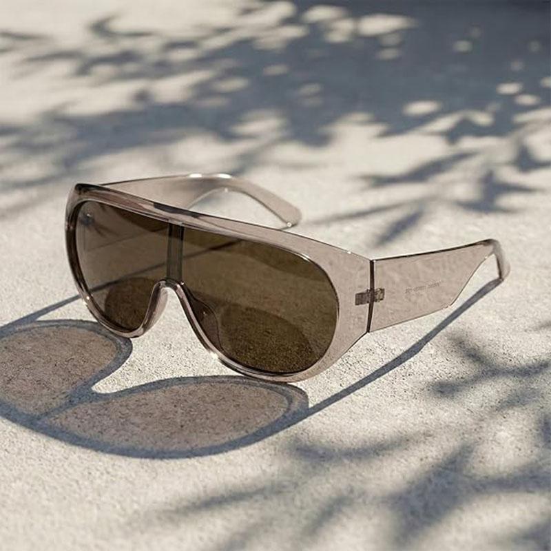 Y2K Trendy One Piece Oversized Sunglasses for Women Men Big Large Frame Punk Square Pilot Sunglasses Retro Chunky Shield shades