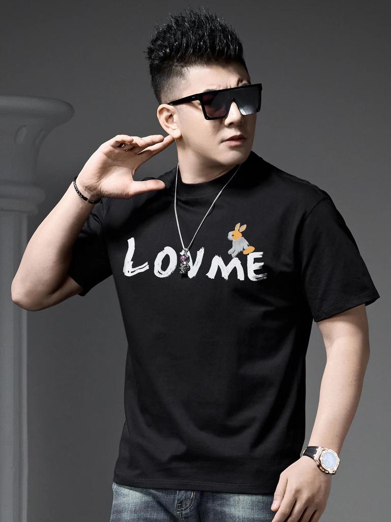 European and American Style Trendy Brand Cartoon Print Short-Sleeve T-Shirt for Men, 2026 Summer New Round Neck T-Shirt Half-Sleeve Top