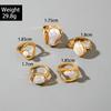 5Pcs/Set Retro Baroque Shaped Pearl Asymmetric Rings for Women Punk Gold Color Metal Geometric Rings Set Party Jewelry Gifts