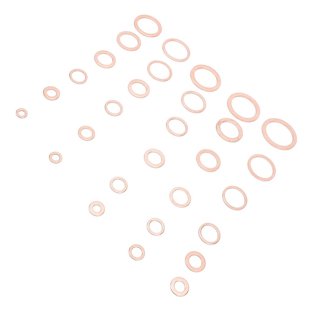 568 stk. Knuseskiver Sortimentssett Messing IMPA813080 M5 M6 M8 M10 M12 M14 Metrisk Oljeplugg Pakning Tetningssett for