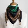 Magnetic buckle triangular small square scarf silk scarf women's spring and autumn summer shirt neck protection scarf thin scarf 71x71