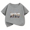 Graphic Summer Spring Kawaii Meow Cat Paw  T Shirts Funny Manga Kids Childrens Tshirt Boys Girls Casual Top Tee Summer