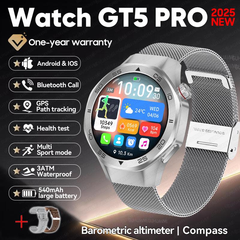 New Outdoors Sports DT5 Smart Watch GPS Positioning Compass 3ATM Waterproof HD AMOLED Screen Bluetooth Call Smartwatch Men