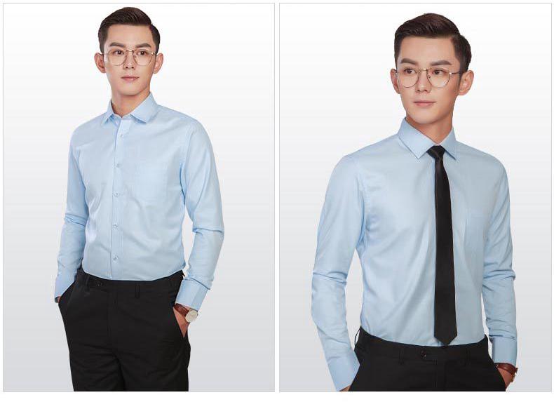 Męska koszula z długim rękawem Golden Shield w białe paski, o luźnym kroju, biznesowa, formalna, zapinana na guziki