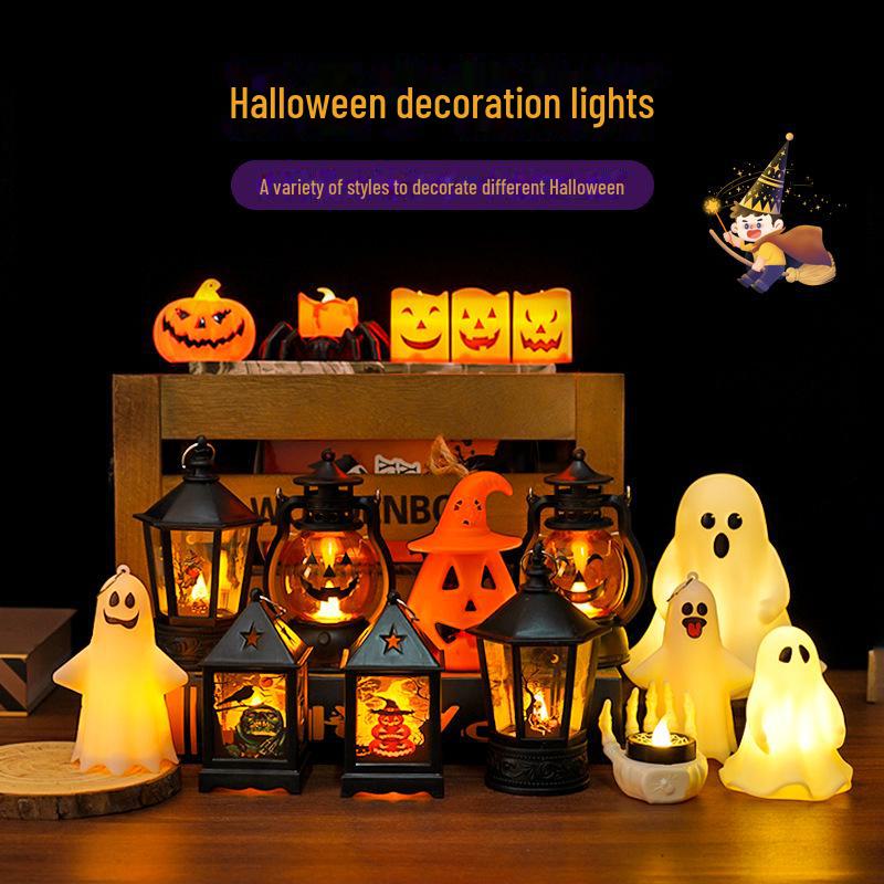Halloween Portable LED Pumpkin Lantern Candle Lamp for Party Decoration