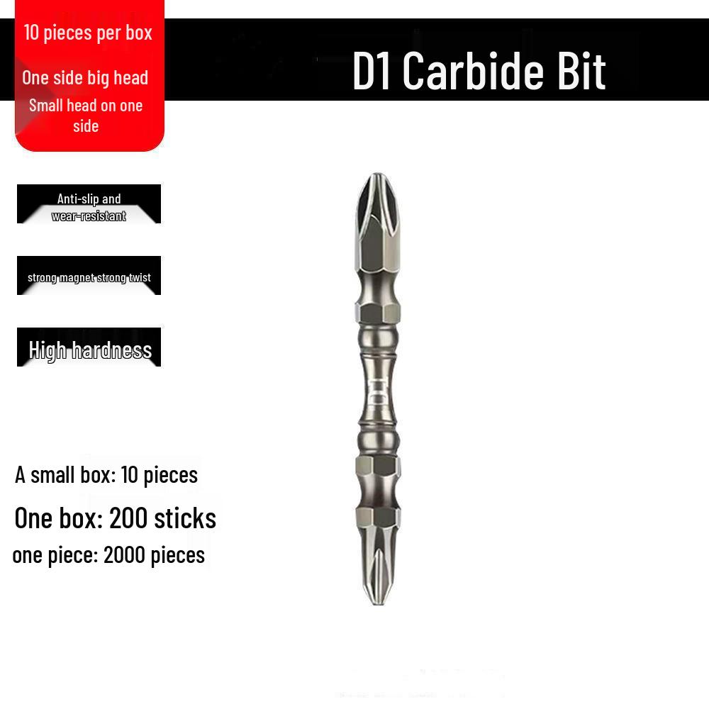 Hochharter Kreuzschlitz-Elektroschrauberbit: Legierter Stahl, Rutschfest, Stark magnetisch.