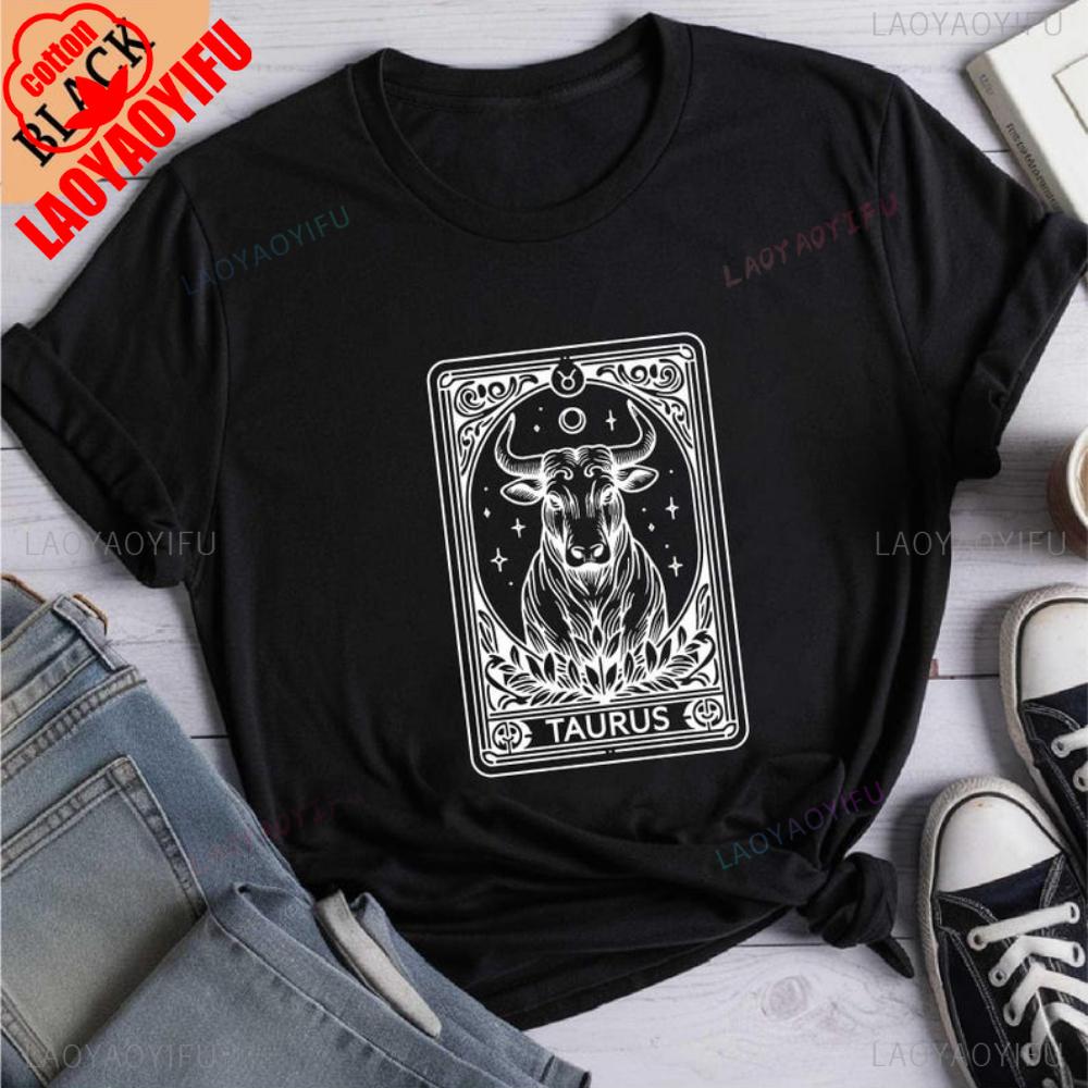 

Футболка с картой Таро Телец Футболка со знаком зодиака Телец Астрологический подарок Одежда Подарок для любителя Тельца Подарок для нее Удобная Личность 4XL
