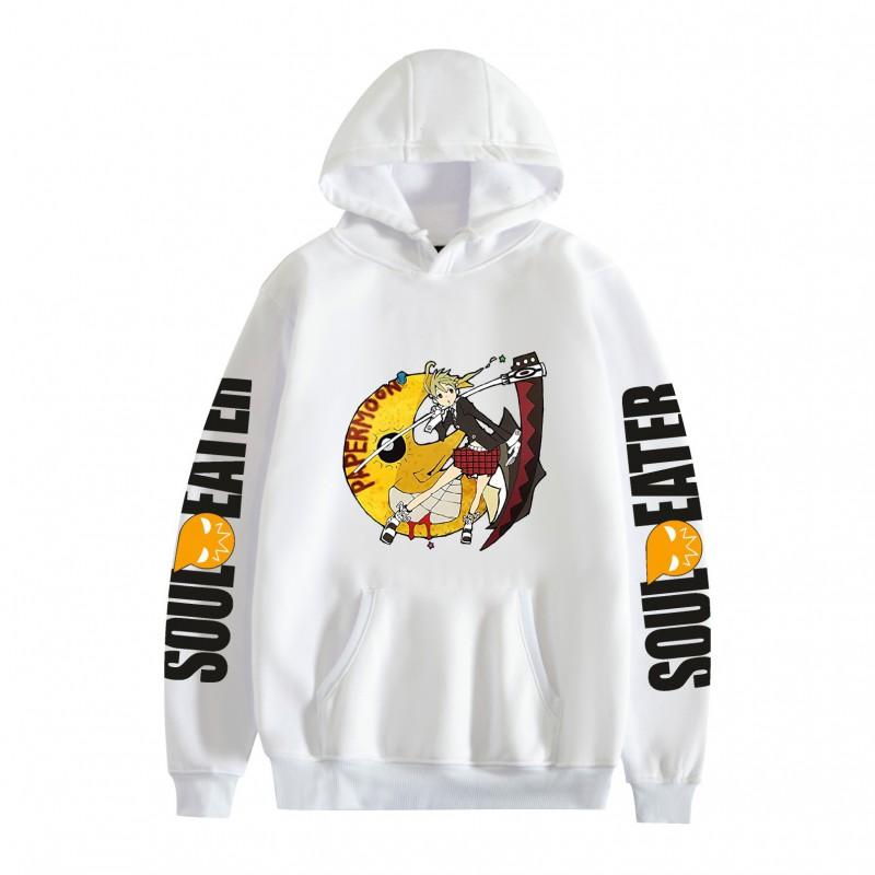 Cartoon Print Hoodie Soul Eater Anime Series Loose Fit Long Sleeve Teens
