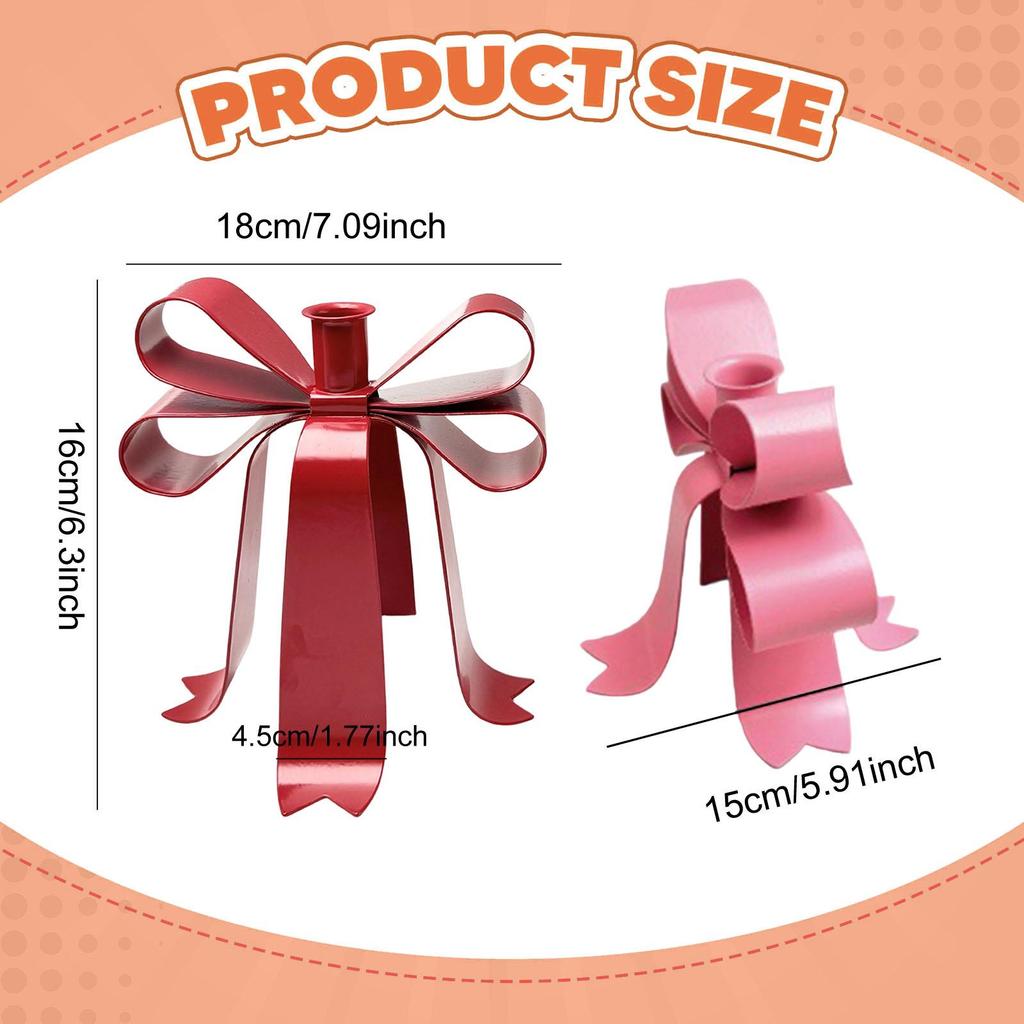 Bow Candle Holder Holiday Decor Displays Elegant Iron Candlestick Candles Stand Candleholder for Housewarming Hotel Party Dinner