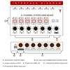 Stereo 6 Channel Mixer Sound Mixer 6 Stereo Distributor Volumes Control Mixing for Electric Guitar Keyboards Drum
