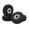 4PCS 1.9in Wheel Tires with 10 Holes Hub Uneven Gravel Pattern for SCX10 1 10 RC Car Models White