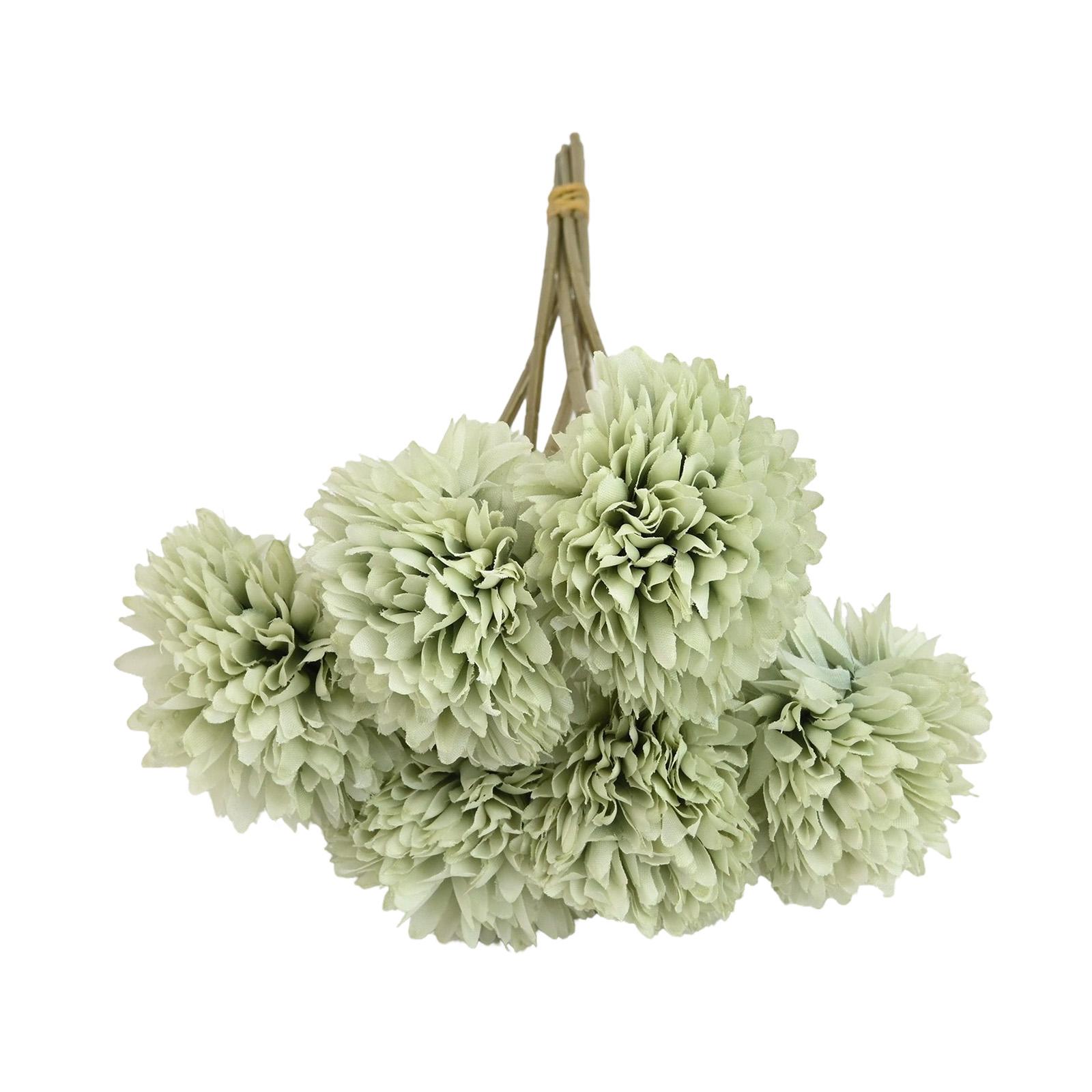 

Artificial Chrysanthemum Ball Decor Hydrangea Bouquet Decor Flowers Plastic зелений