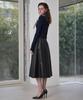 Leni And Mccoy Cut-Out Faux Leather Banding Skirt Mm10Sk470Fcy