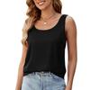 Satin Sleeveless Loose Fitting Shirt Women's Round Neck Polyester Vest Shirts