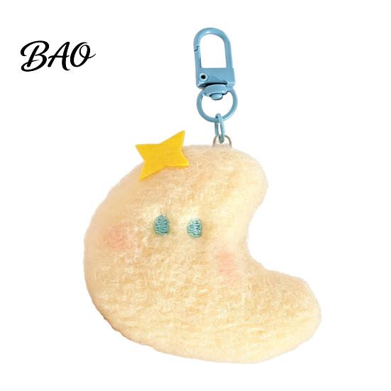 Soft Stuffed Star Bag Charms Moon Plush Pendant, Cute Keychain Charm Versatile Decorative Hangings for Purses with Lobster Clasp, Pendant Schoolbag