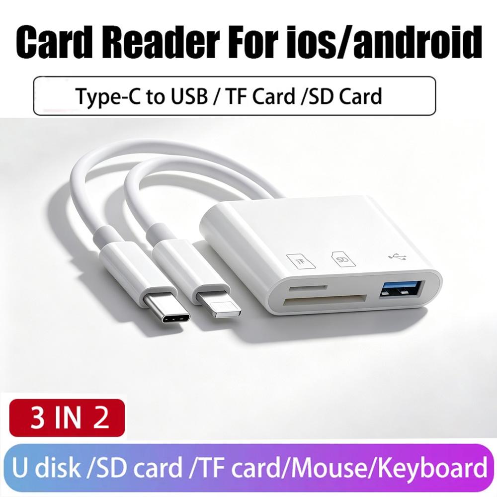 Card Reader for iPhone USB Memory Card Reader Trail Game Camera Viewer SD TF Card Reader Adapter for Camera Samsung Xiaomi iPad