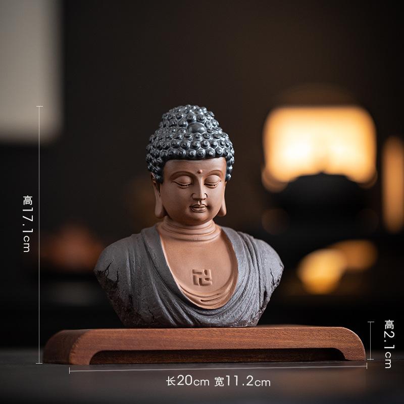 New Chinese Style Buddha Statue of Shakyamuni Buddha, Buddha's Head, Ceramic Handicrafts, Zen Home Decor
