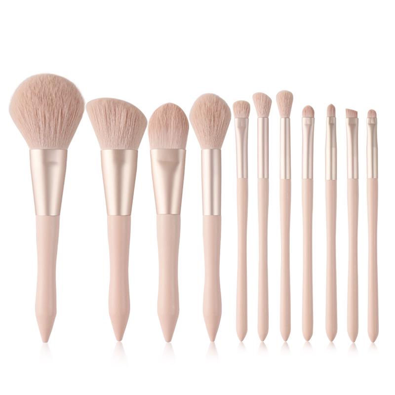 Slim Waist 11-Piece Makeup Brush Set: Beginner's Beauty Tools for Powder, Blush, Eyeshadow, and Foundation