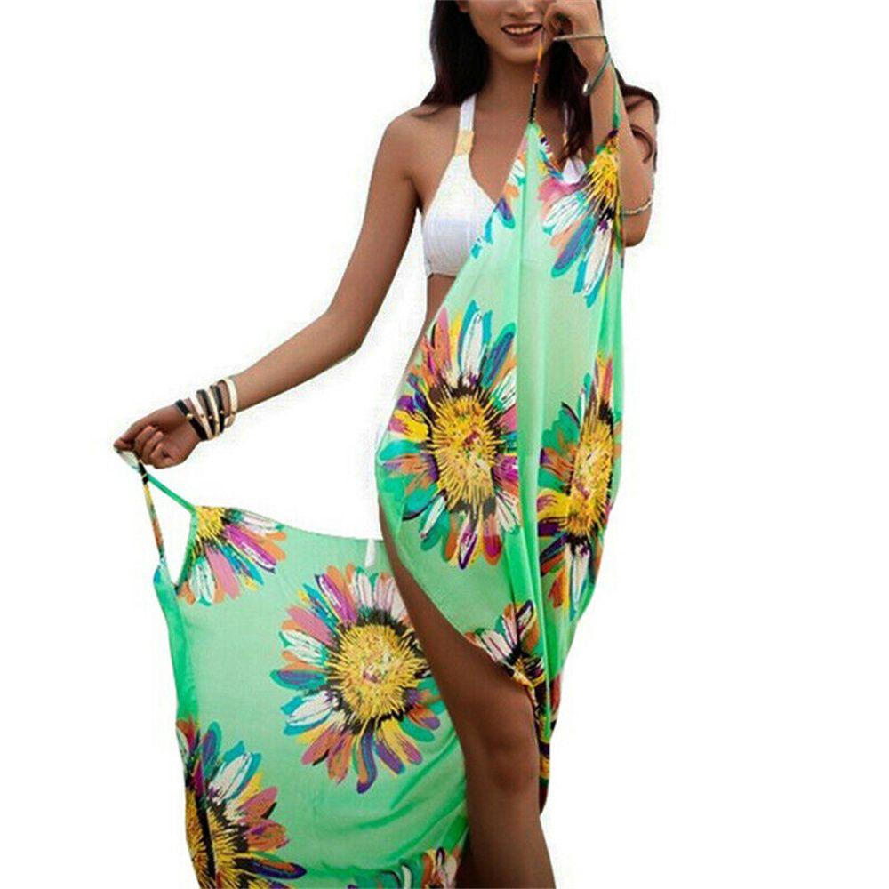 

Women Beach Suspenders Swimsuit Dress Swimsuit Bikini Cover Up Backless Skirt