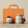 New Chinese Ru Kiln Office Cup Portable Tea Separation Tea Cup Simple Wooden Handle with Lid Tea Cup Light Luxury Gift Box